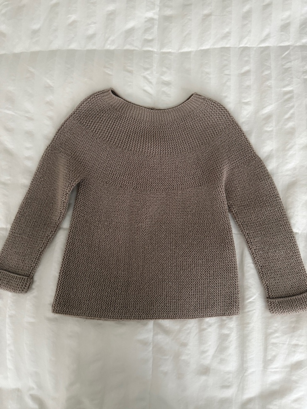 Zara Taupe Knit Scoop Neck Sweater